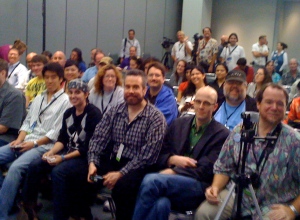 Some of the intrepid D23 Expo press contingent